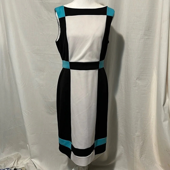 Maggy London colorblock sleeveless sheath dress size 14 - Picture 1 of 4